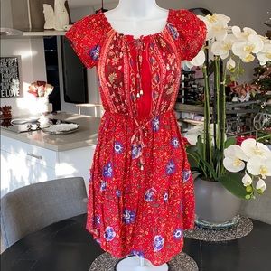 Adorable red floral dress